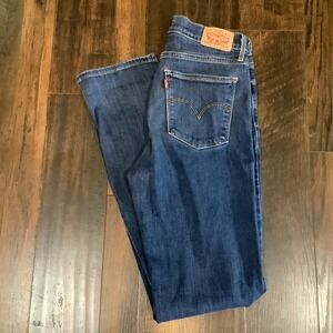 Levis 724 High Rise Straight Jeans Womens 29 Medium Wash Blue Denim Stretch